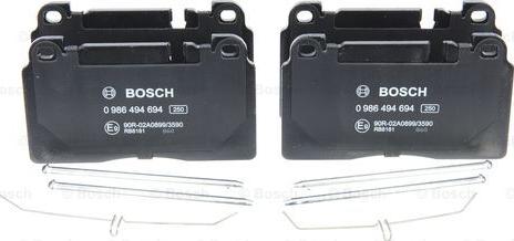 BOSCH 0 986 494 694 - Kit de plaquettes de frein, frein à disque cwaw.fr