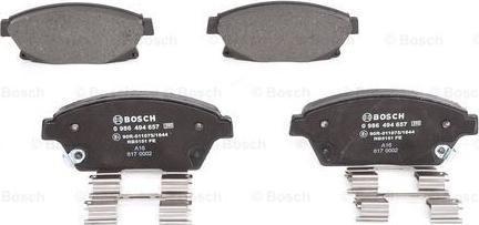 BOSCH 0 986 494 657 - Kit de plaquettes de frein, frein à disque cwaw.fr