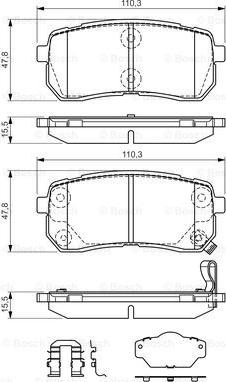 BOSCH 0 986 494 608 - Kit de plaquettes de frein, frein à disque cwaw.fr