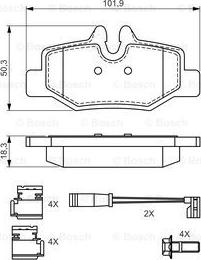 BOSCH 0 986 494 603 - Kit de plaquettes de frein, frein à disque cwaw.fr