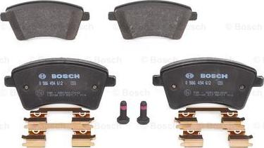 BOSCH 0 986 494 612 - Kit de plaquettes de frein, frein à disque cwaw.fr