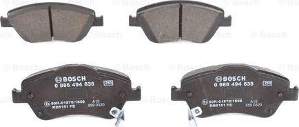 BOSCH 0 986 494 638 - Kit de plaquettes de frein, frein à disque cwaw.fr