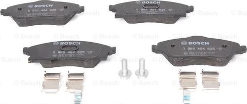 BOSCH 0 986 494 625 - Kit de plaquettes de frein, frein à disque cwaw.fr