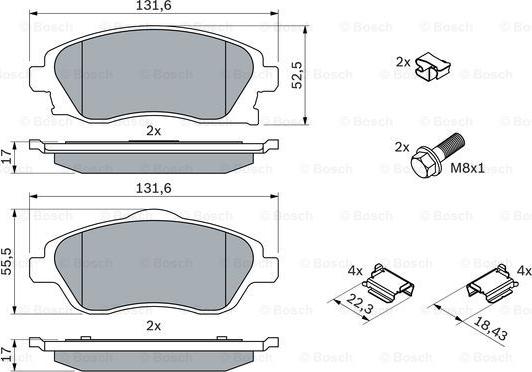 BOSCH 0 986 494 625 - Kit de plaquettes de frein, frein à disque cwaw.fr