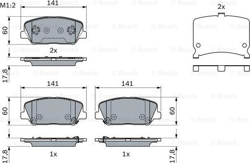 BOSCH 0 986 494 671 - Kit de plaquettes de frein, frein à disque cwaw.fr