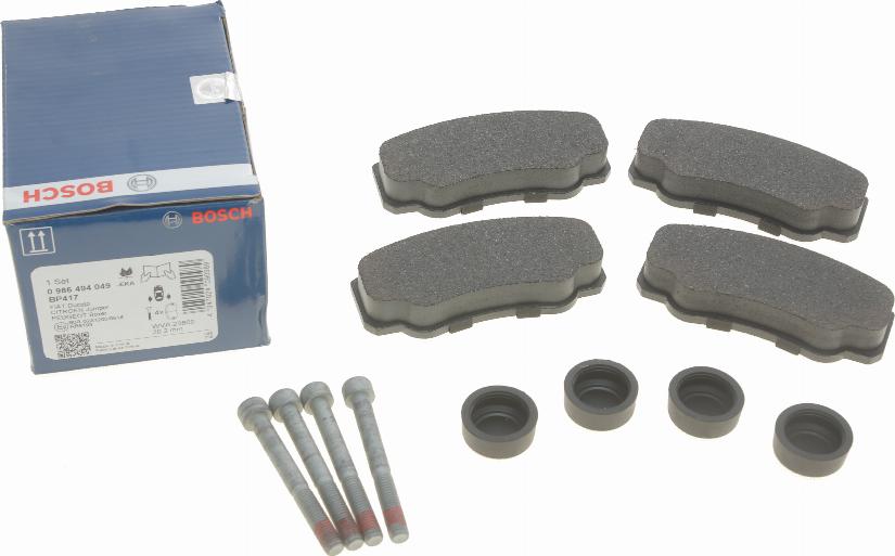 BOSCH 0 986 494 049 - Kit de plaquettes de frein, frein à disque cwaw.fr