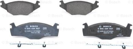 BOSCH 0 986 494 057 - Kit de plaquettes de frein, frein à disque cwaw.fr