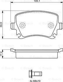 BOSCH 0 986 494 062 - Kit de plaquettes de frein, frein à disque cwaw.fr