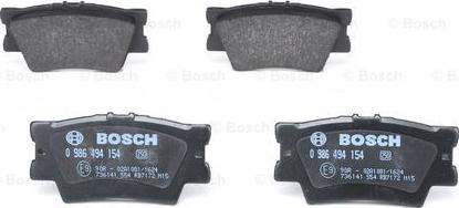 BOSCH 0 986 494 154 - Kit de plaquettes de frein, frein à disque cwaw.fr