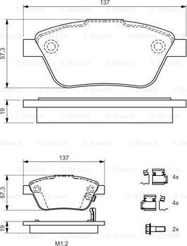 BOSCH 0 986 494 157 - Kit de plaquettes de frein, frein à disque cwaw.fr