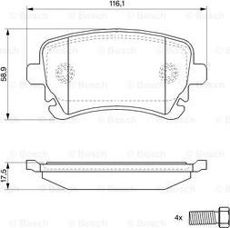 BOSCH 0 986 494 119 - Kit de plaquettes de frein, frein à disque cwaw.fr