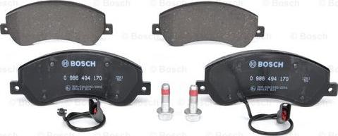 BOSCH 0 986 494 170 - Kit de plaquettes de frein, frein à disque cwaw.fr