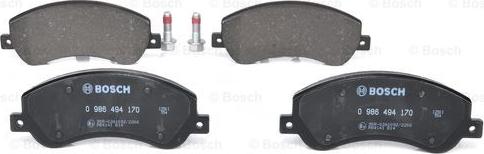 BOSCH 0 986 494 170 - Kit de plaquettes de frein, frein à disque cwaw.fr