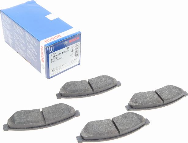 BOSCH 0 986 494 172 - Kit de plaquettes de frein, frein à disque cwaw.fr