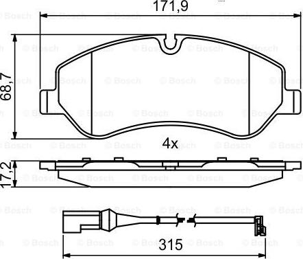 BOSCH 0 986 494 844 - Kit de plaquettes de frein, frein à disque cwaw.fr