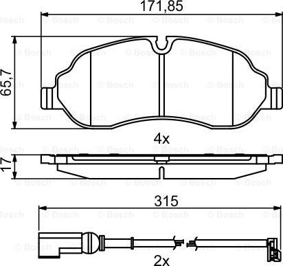 BOSCH 0 986 494 845 - Kit de plaquettes de frein, frein à disque cwaw.fr