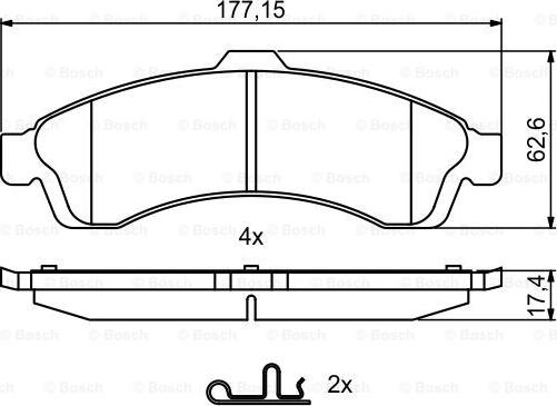 BOSCH 0 986 494 854 - Kit de plaquettes de frein, frein à disque cwaw.fr