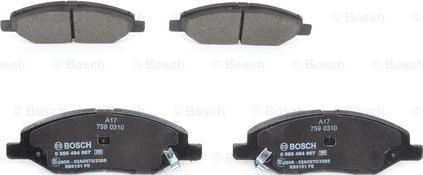 BOSCH 0 986 494 867 - Kit de plaquettes de frein, frein à disque cwaw.fr