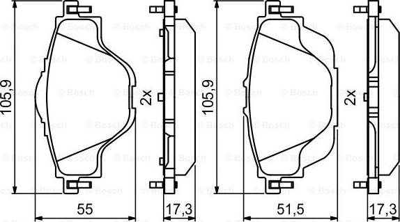 BOSCH 0 986 494 805 - Kit de plaquettes de frein, frein à disque cwaw.fr