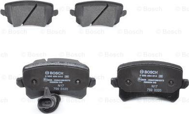 BOSCH 0 986 494 814 - Kit de plaquettes de frein, frein à disque cwaw.fr