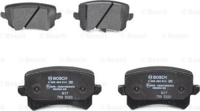 BOSCH 0 986 494 814 - Kit de plaquettes de frein, frein à disque cwaw.fr