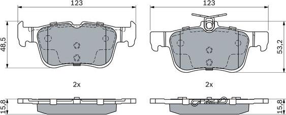 BOSCH 0 986 494 888 - Kit de plaquettes de frein, frein à disque cwaw.fr