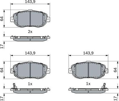 BOSCH 0 986 494 882 - Kit de plaquettes de frein, frein à disque cwaw.fr