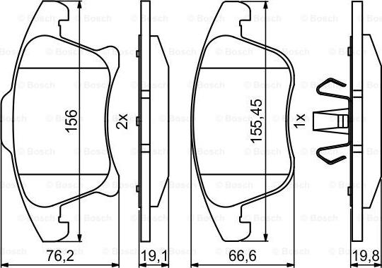 BOSCH 0 986 494 837 - Kit de plaquettes de frein, frein à disque cwaw.fr