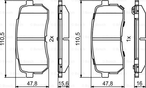 BOSCH 0 986 494 828 - Kit de plaquettes de frein, frein à disque cwaw.fr