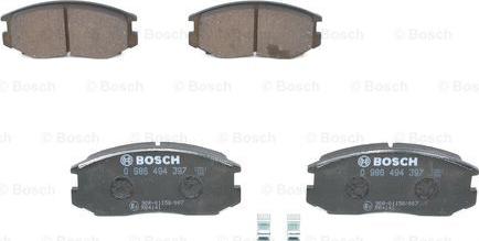 BOSCH 0 986 494 397 - Kit de plaquettes de frein, frein à disque cwaw.fr