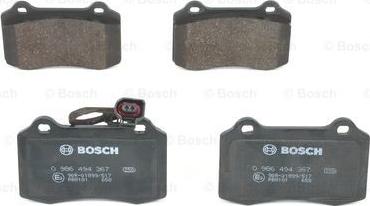 BOSCH 0 986 494 367 - Kit de plaquettes de frein, frein à disque cwaw.fr