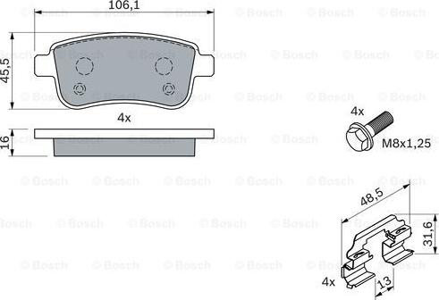 BOSCH 0 986 494 384 - Kit de plaquettes de frein, frein à disque cwaw.fr