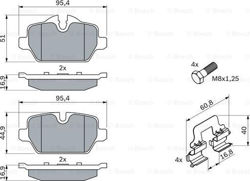 BOSCH 0 986 494 269 - Kit de plaquettes de frein, frein à disque cwaw.fr