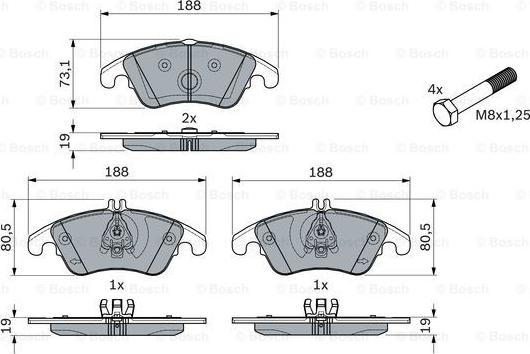 BOSCH 0 986 494 263 - Kit de plaquettes de frein, frein à disque cwaw.fr