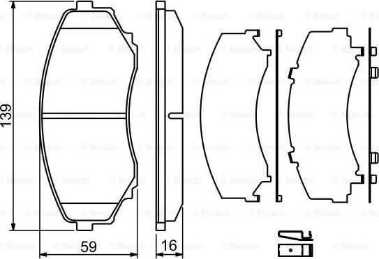 BOSCH 0 986 494 204 - Kit de plaquettes de frein, frein à disque cwaw.fr