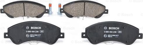 BOSCH 0 986 494 236 - Kit de plaquettes de frein, frein à disque cwaw.fr