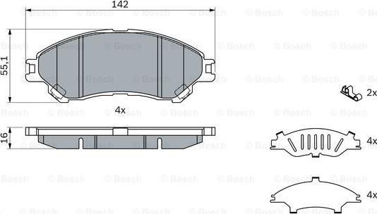 BOSCH 0 986 494 742 - Kit de plaquettes de frein, frein à disque cwaw.fr