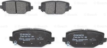 BOSCH 0 986 494 767 - Kit de plaquettes de frein, frein à disque cwaw.fr