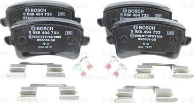 BOSCH 0 986 494 733 - Kit de plaquettes de frein, frein à disque cwaw.fr