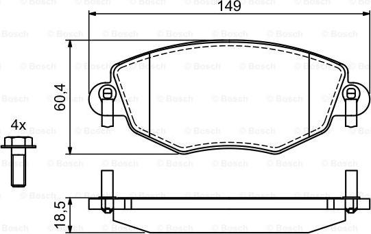 BOSCH 0 986 494 724 - Kit de plaquettes de frein, frein à disque cwaw.fr