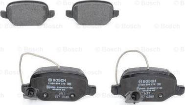 BOSCH 0 986 494 776 - Kit de plaquettes de frein, frein à disque cwaw.fr