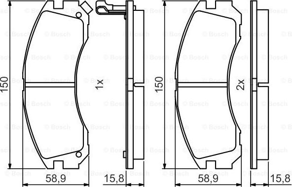 BOSCH 0 986 495 491 - Kit de plaquettes de frein, frein à disque cwaw.fr