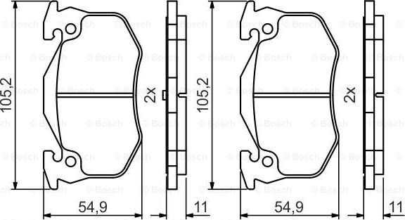 BOSCH 0 986 495 492 - Kit de plaquettes de frein, frein à disque cwaw.fr