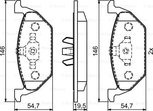 BOSCH 0 986 495 454 - Kit de plaquettes de frein, frein à disque cwaw.fr