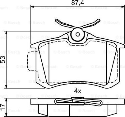 BOSCH 0 986 495 455 - Kit de plaquettes de frein, frein à disque cwaw.fr