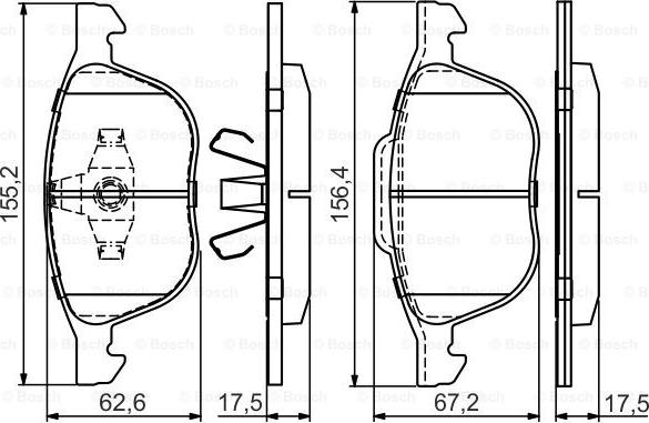 BOSCH 0 986 495 450 - Kit de plaquettes de frein, frein à disque cwaw.fr