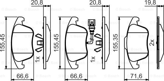 BOSCH 0 986 495 464 - Kit de plaquettes de frein, frein à disque cwaw.fr