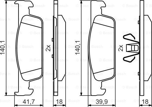 BOSCH 0 986 495 462 - Kit de plaquettes de frein, frein à disque cwaw.fr