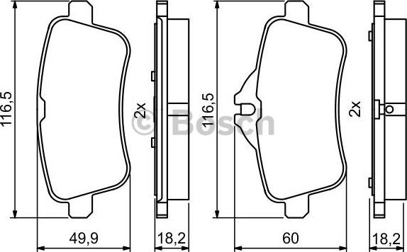 BOSCH 0 986 495 403 - Kit de plaquettes de frein, frein à disque cwaw.fr