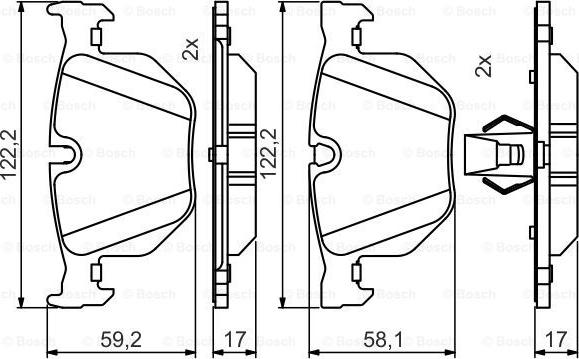 BOSCH 0 986 495 481 - Kit de plaquettes de frein, frein à disque cwaw.fr